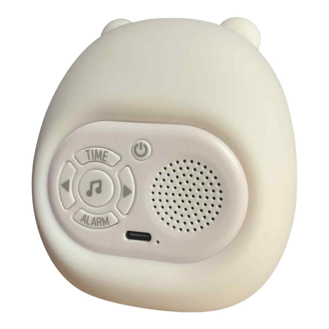 Silikone bamse natlampe med ur